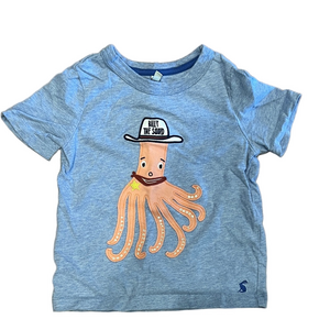Joules Blue “Billy the Squid” Kids Short Sleeve Tee - 3T